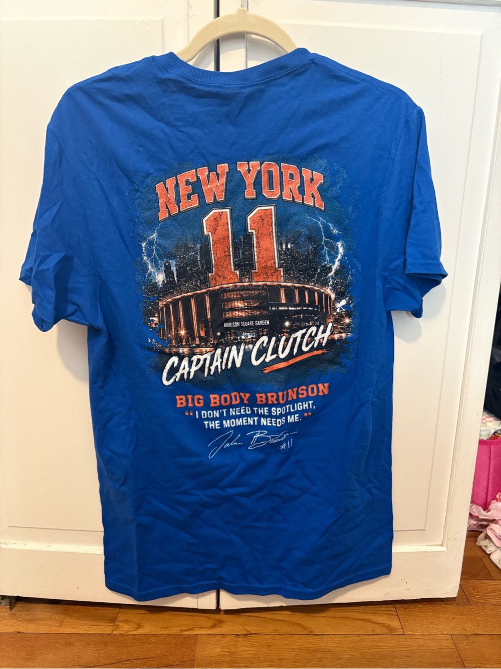 Jalen Brunson New York Knicks Captain Clutch #11 Graphic Tee